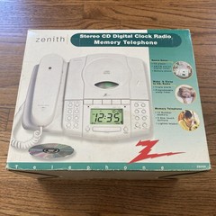 Vintage Zenith Z824W Phone Alarm Clock AM/FM Radio CD Player