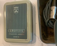 Grundig GDM 12 Dynamishes Mikrofon with Original TIN Case 1960s Germany