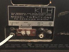Vintage KLH Model Twenty One 21 FM Table Radio Wood Cabinet Tested Working