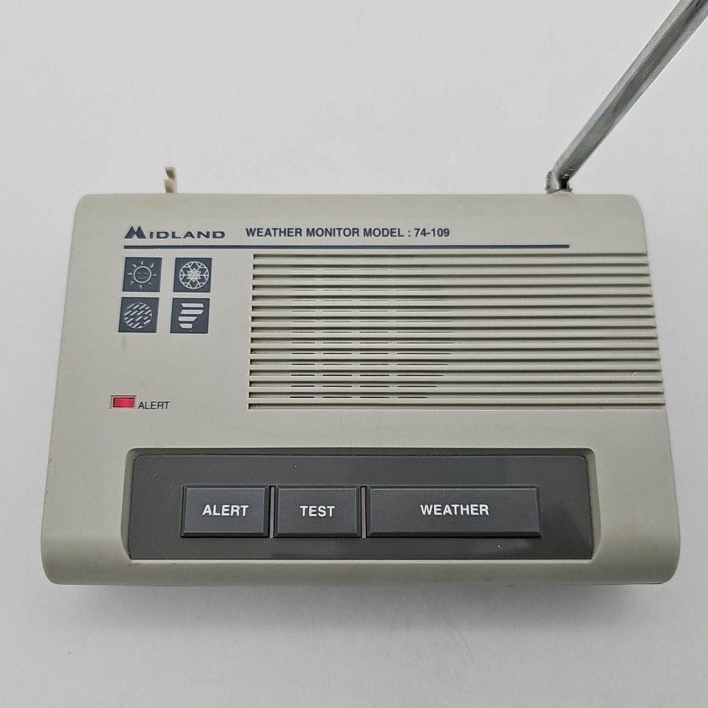 Midland Weather Monitor Radio Model 74-109 NOAA Alerts VTG NO ADAPTER – TESTED
