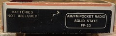 Vintage Emerson AM/FM Pocket Radio FP-23 Solid State Tested And Working Earpiece