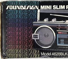 Vtg SOUNDESIGN Mini Slim Radio-Cassette Recorder 4628BLK Box Only – Great Decor