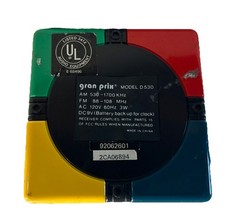 D530 Vtg 1990s GPX Gran Prix ALARM RADIO CLOCK rubiks simon Multi-Color CUBE