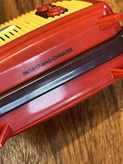 Mini Retro-Style AM/FM Auto-Scan Radio – Red & Yellow Vintage Look | Untested