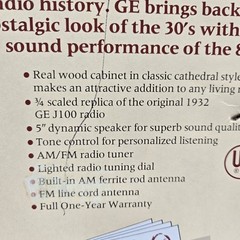 GE Wood Cathedral 1932 Replica AM/FM Radio Vintage New Open Box Model 7-4100J