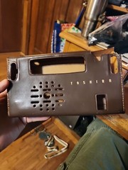 VINTAGE TOSHIBA TRANSISTOR RADIO LEATHER CASE Brown Japan
