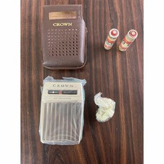 CROWN TR-680 Pocket Transistor Radio Silver967 Vintage ｗ/Box Made in Japan NEW