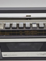 Vntg Sears Roebuck & Co SR-3000 Series Silver Mini Stereo Boombox TESTED WORKING
