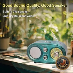 Retro Vintage Bluetooth Speaker Radio FM AM SW 3 Band Portable Green