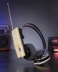 Retro VINTAGE SONY MDR-FM5 Headphones RADIO JAPAN Made Works Good Sound