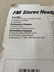 Vintage old stock New FM stereo headphone radio