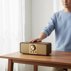 Wood Grain Radio Speaker Battery-Powered Battery Vintage Speaker Portable