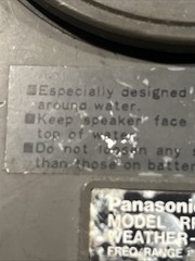 Vintage Panasonic 3 Band Radio ( RF-822 ) Weather – FM – AM NOT WORKING -AS IS