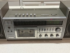 1980’s YORX (M2488) AM/FM Stereo Cassette Recorder Tape Deck & Digital Clock