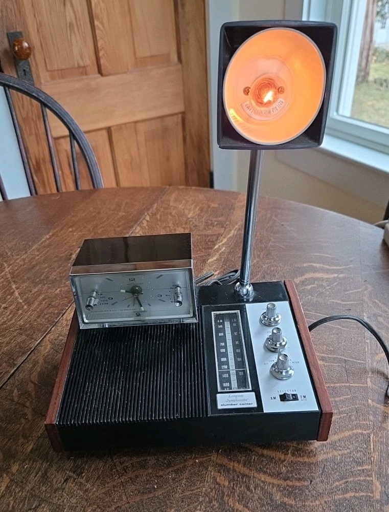Vtg MCM Longines Symphonette LCR-500 Slumber Center Electric Clock Light Radio