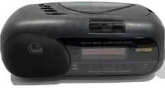 Lenoxx Sound AM/FM Digital Clock Radio Cassette Player Model CR-186 Tested Works