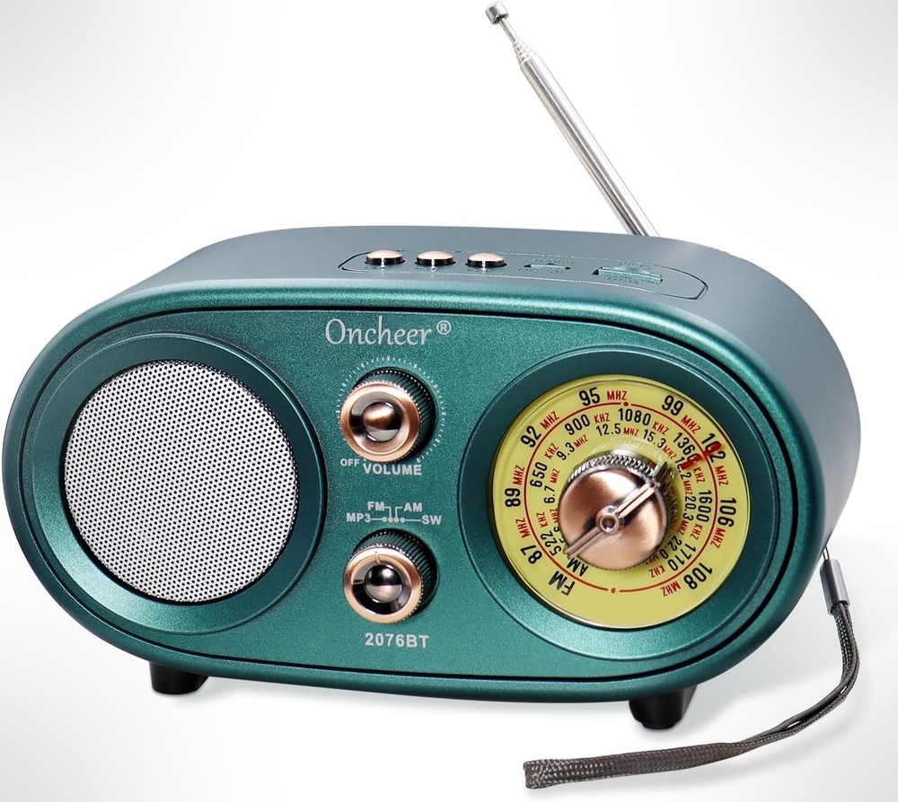 Retro Vintage Bluetooth Speaker Radio FM AM SW 3 Band Portable Green