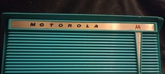 Vintage 1960 MOTOROLA A8J25 Turquoise Aqua Tube Radio MCM Mid Century Atomic