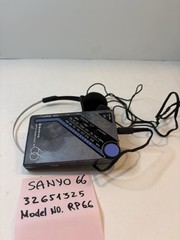 Sanyo RP-66 Vintage AM/FM Pocket Radio Bundle Headphones Parts Repair As Is