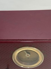 General Electric Cranberry Red 1953 Model 565 clock radio for parts