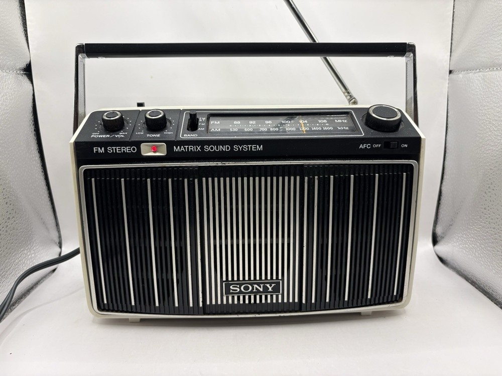 Sony MR-9100W Matrix Sound System FM AM Radio White Tested Works Please Read!