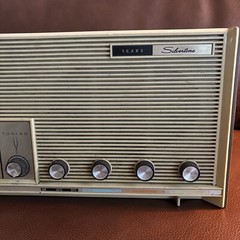 Sears Silvertone AM/FM Radio Tube Type Vintage 1960&rsquo;s Ivory/Brown WORKS!!