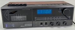 Vtg Woodgrain Sears AM/FM Cassette Stereo Clock Radio 80s 90s Retro Batt Backup