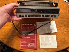 VTG GE Spacemaker AM/FM Radio Clock Works Model 7-4220 All Paperwork Great Cond