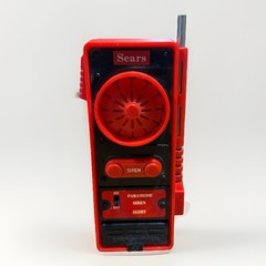 Vintage Sears Radio Red Walkie Talkie Voice Retro Siren Untested CB Era Novelty