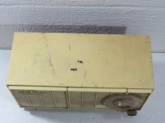 Vintage General Electric Dual Speaker AM Tube Radio Mid Century Modern Decor