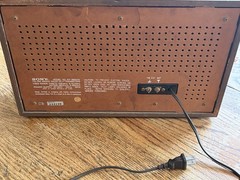 VTG 60s Sony ICF-9650W Fidelity Sound AM/FM Tabletop Stereo Radio Wooden Case