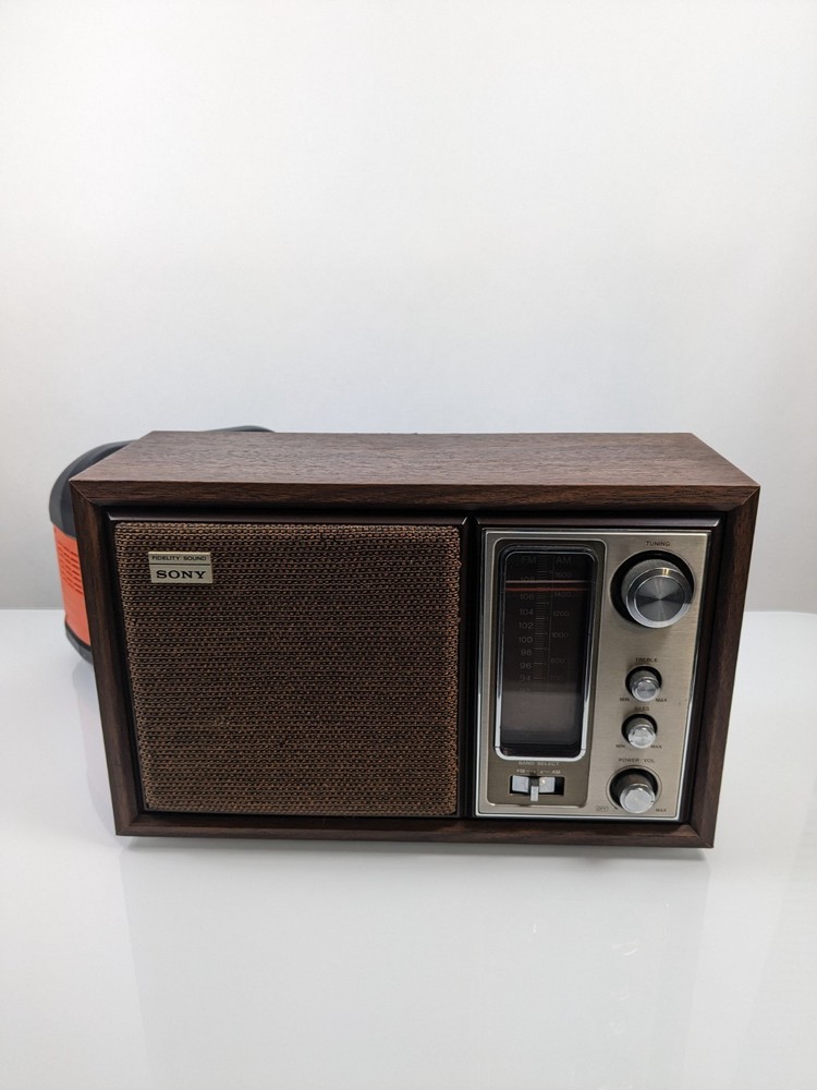 Sony Radio ICF-9650W AM/FM Tabletop Stereo Woodworks Fidelity Sound Tested Works
