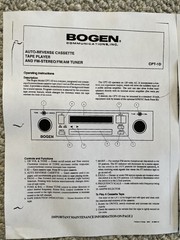 Vintage Bogen Model CPT-1D AM/FM Stereo Cassette Player. Tested and works great.