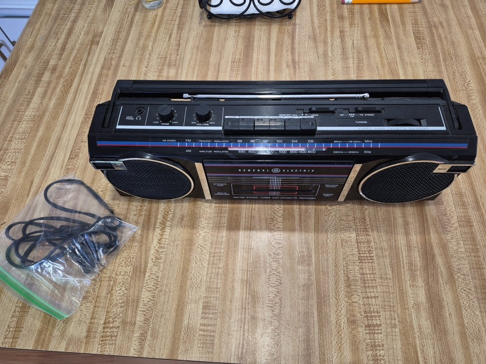 General electric radio cassette player . Boombox