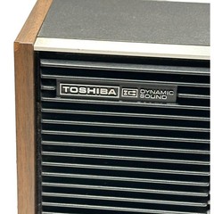 Vintage Radio Toshiba Model RH-541F Black Wood Veneer Japan c 1973