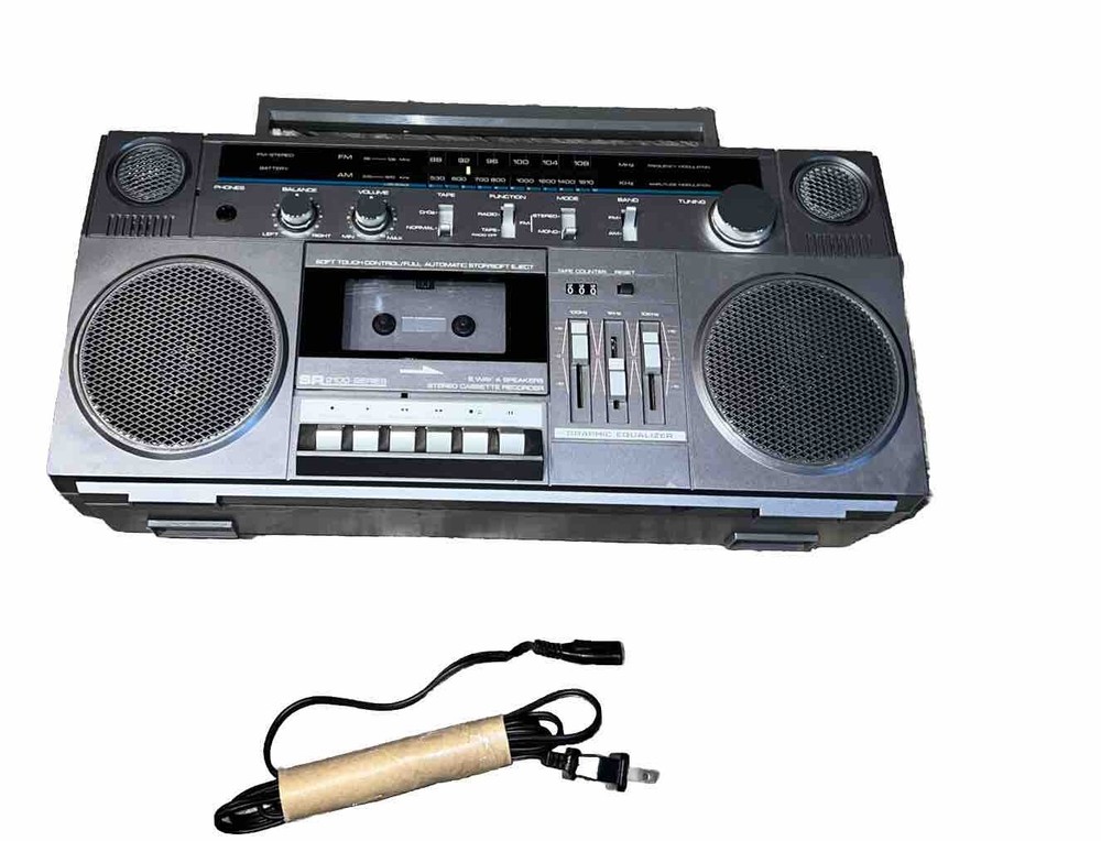 Vintage Sears Boombox Radio SR2100 Series Stereo Ghetto blaster 80s Working Read