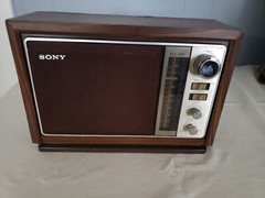 VTG Sony AM/FM Tabletop Radio 2 Bands Woodgrain ICF-9740W- Working
