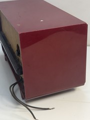 General Electric Cranberry Red 1953 Model 565 clock radio for parts