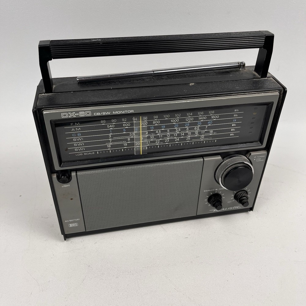 Vintage Realistic DX-60 AM/FM/CB/SW Radio Receiver 12-764 Power Tested