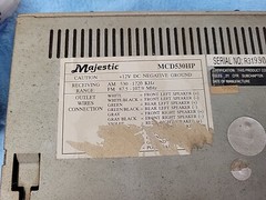 majestic MCD530HP Am FM car CD player UNTESTED 30 Years Old
