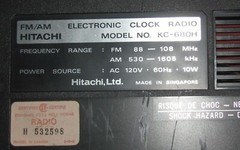 Vintage 1970s HITACHI KC-680H Clock Radio Digital Green