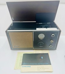 1960s Concord FM/AM Radio, RAF -10, Solid State Radiocorder Tested Working MCM