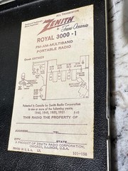 ZENITH Trans-Oceanic 1960&rsquo;s FM-AM Multiband Royal 3000-1 Radio w/ Power Supply