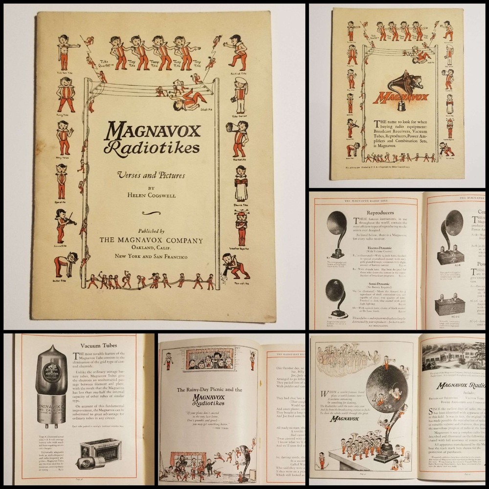 1923 MAGNAVOX Radiotikes Marketing Booklet Published by The Magnavox Company HTF