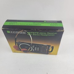 Lloyds Am/Fm Fm Stereo Receiver With Orange Stereo Headphones N777. New Vintage