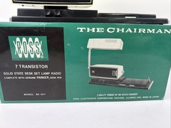 Vintage Ross RE-811 Desk Set Lamp & 7 Transistor Radio, Orig Box, Manuals Japan