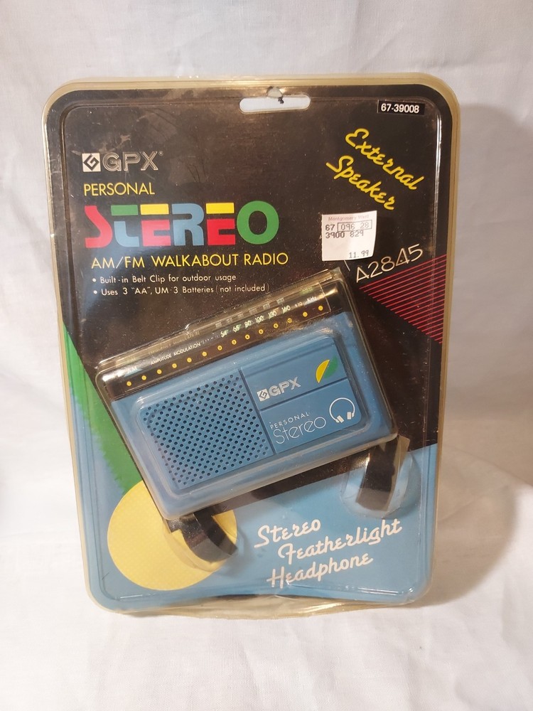 NIP VTG GPX Personal Stereo AM/FM Walkabout Radio W/Headphones A2845