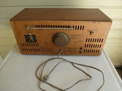 Vtg Sears Model 5028 AM/FM clock Radio w/ 8&Prime; Black White Television PARTS REPAIR