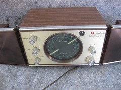 Rare Working Hitachi KS-1220H Stereo Transistor Radio Detachable Speakers Japan