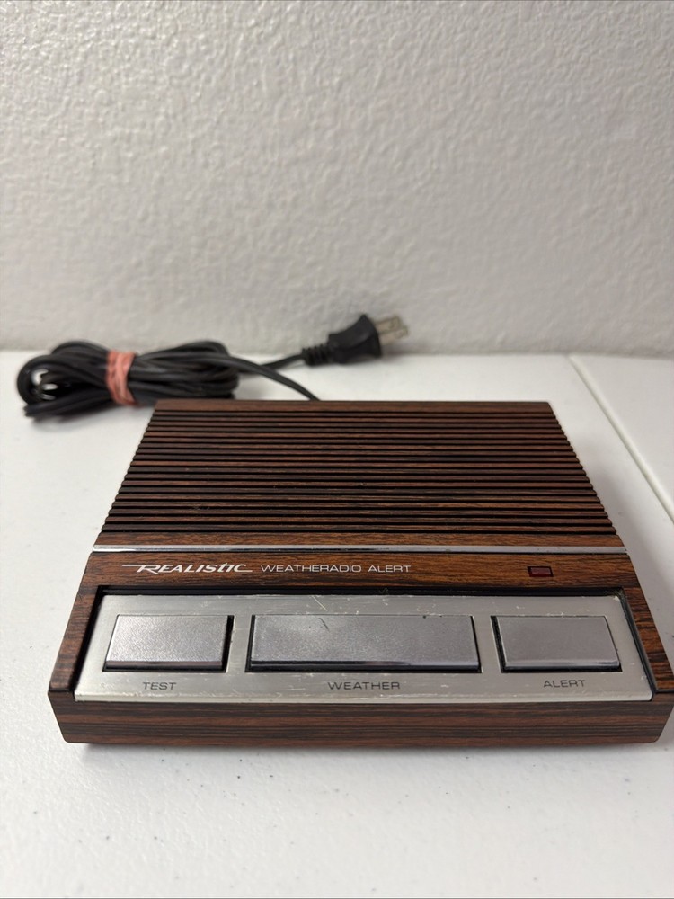 Vintage Realistic Weatheradio Alert 3 Weather Radio Model 12-140 Faux Wood NICE!